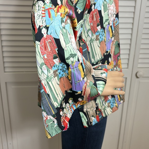 Natori Women's Dynasty Asian/Korean Theme Pajama Top Large - Picture 12 of 16